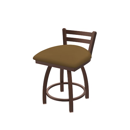 Holland Bar Stool Co 18" Low Back Swivel Vanity Stool, Bronze Finish, Canter Saddle Seat 41118BZ012